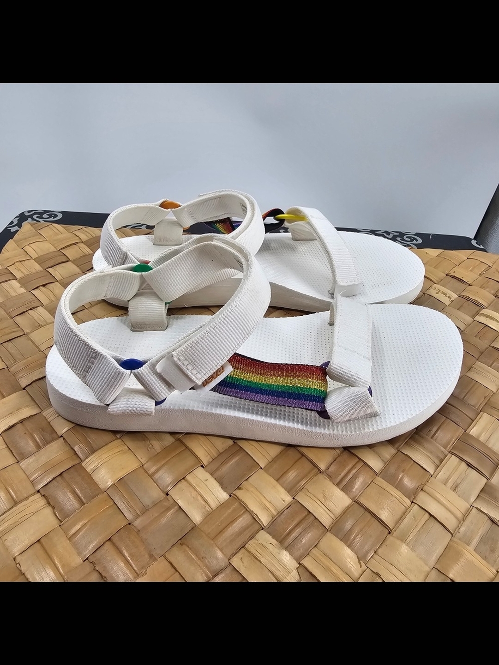 Teva White Strap Sandal Rainbow Size 7